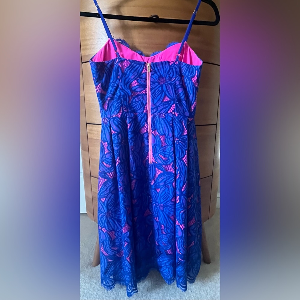 Lilly Pulitzer Pink and Blue Lace Camella Dress - SZ 00 - Picture 5 of 6